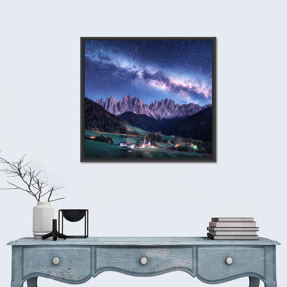 Santa Maddalena Night Sky Wall Art in a room, square