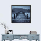 Long Lake Pier at Dusk Wall Art