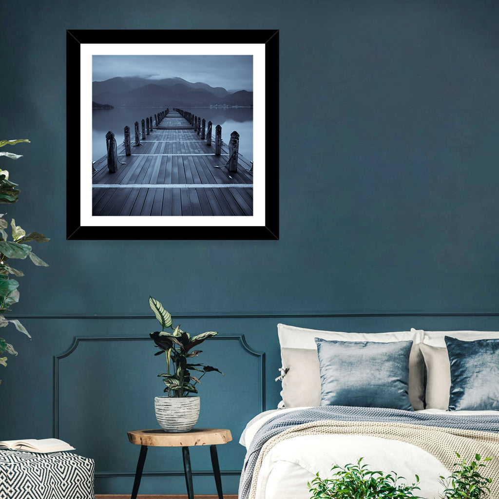 Long Lake Pier at Dusk Wall Art