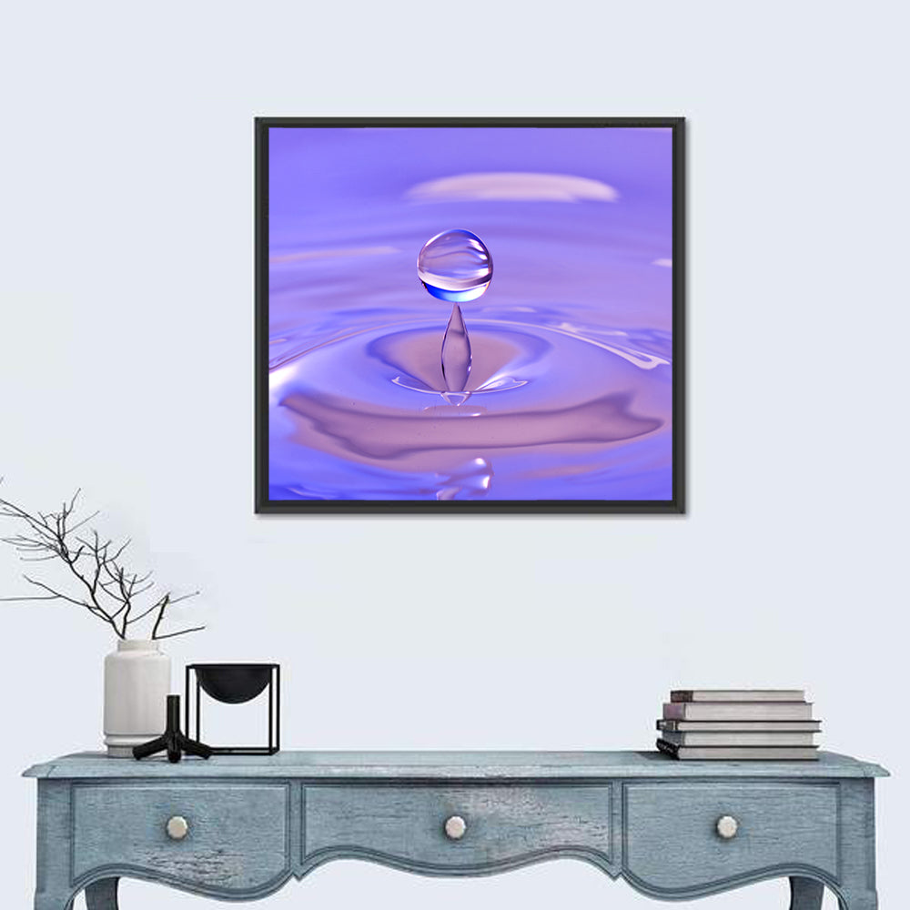 Purple Water Droplet Splash Wall Art