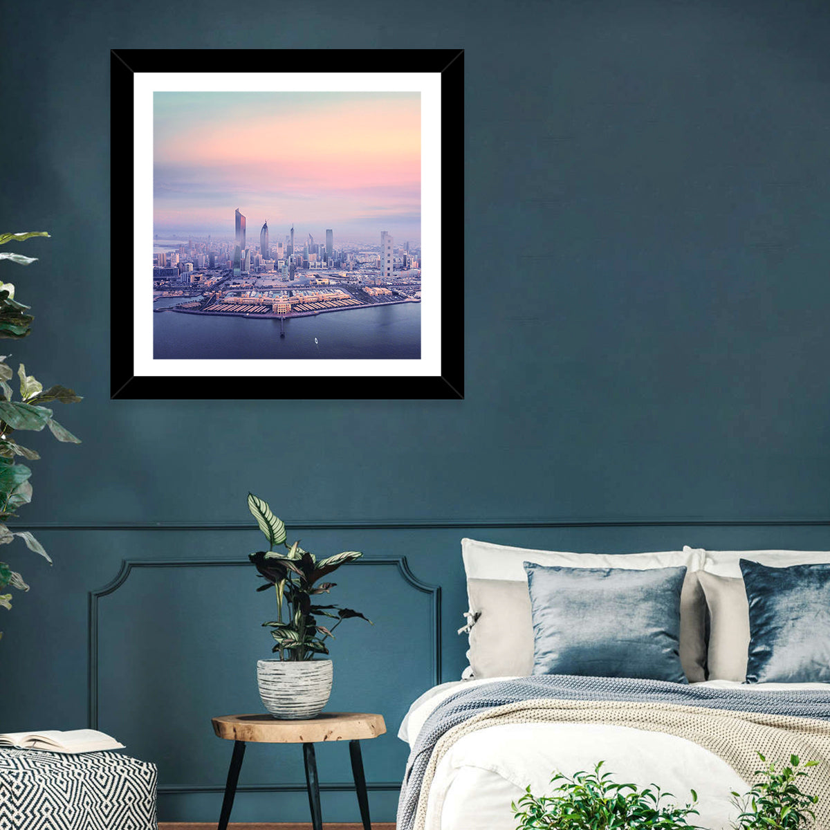 Foggy Kuwait Skyline Wall Art
