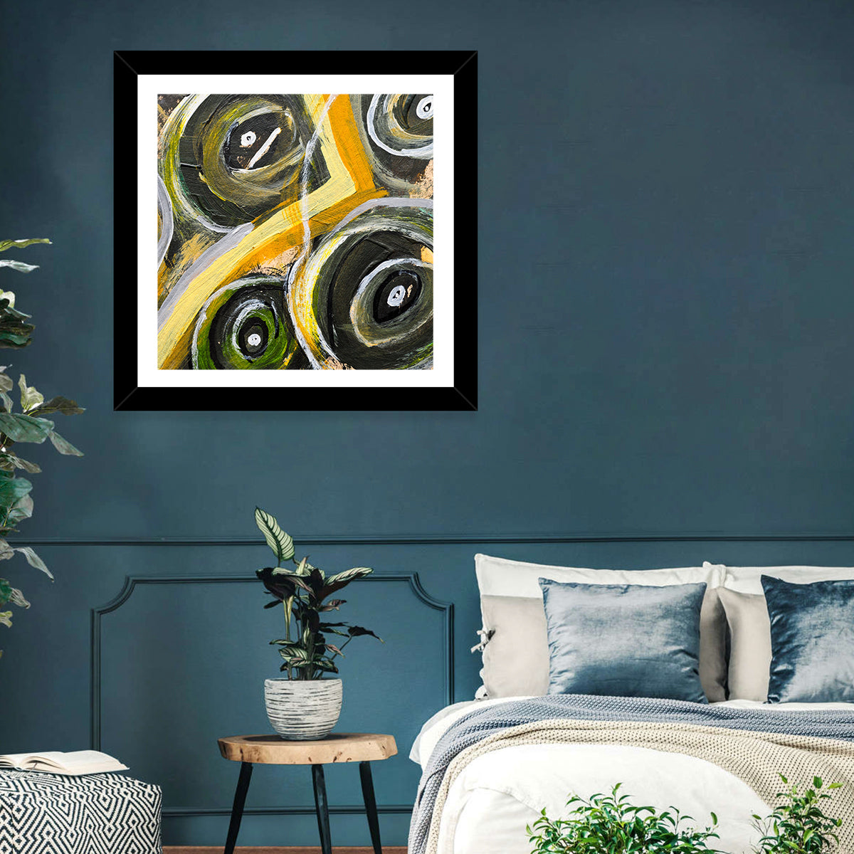 Circular Brush Strokes Texture Wall Art