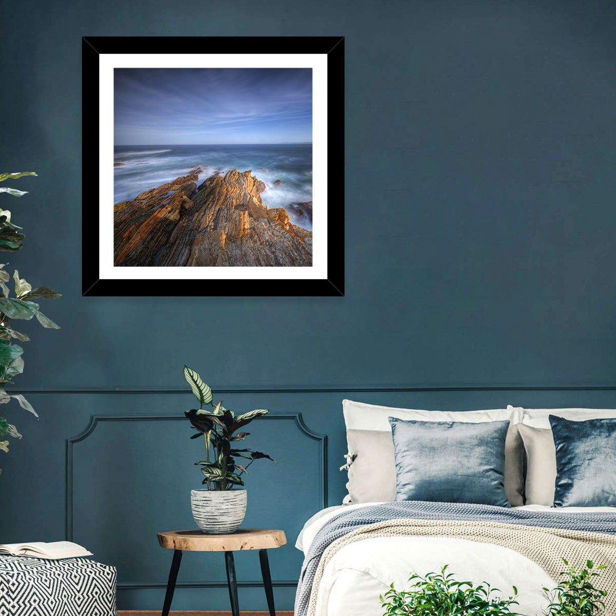 Montana De Oro Golden Coastline Wall Art in a room, square