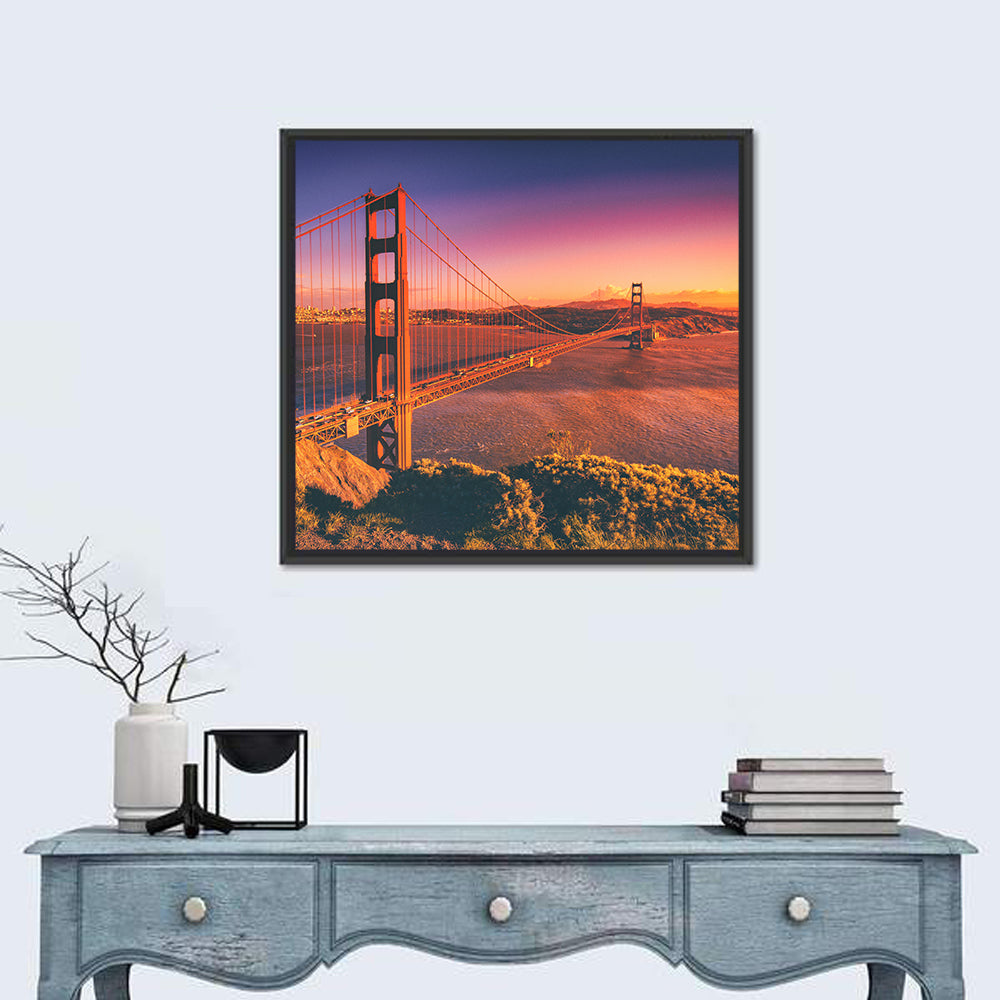 Golden Gate Bridge Sunset Wall Art