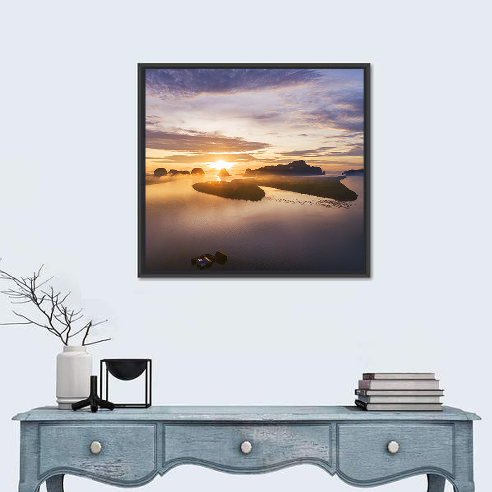 Phang Nga Bay Sunrise Wall Art in a room, square