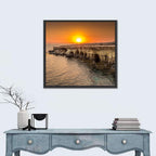 Sunset Over Sea Caves Wall Art