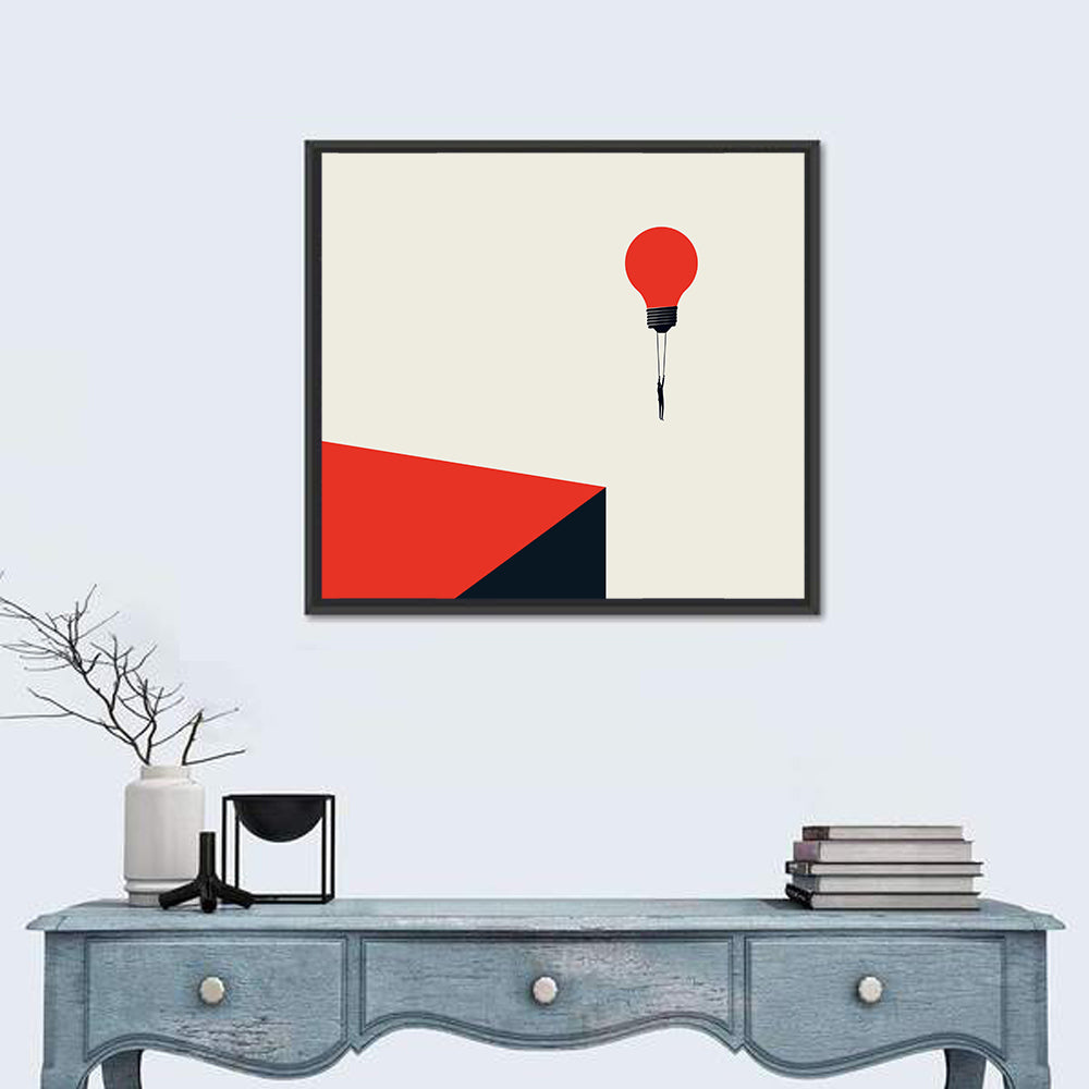 Hanging from a Lightbulb Wall Art in a room, square