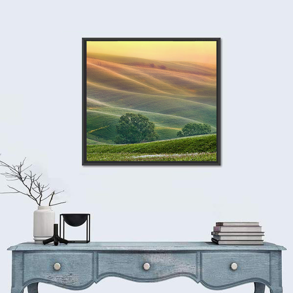 Tuscan Rolling Hills Wall Art in a room, square