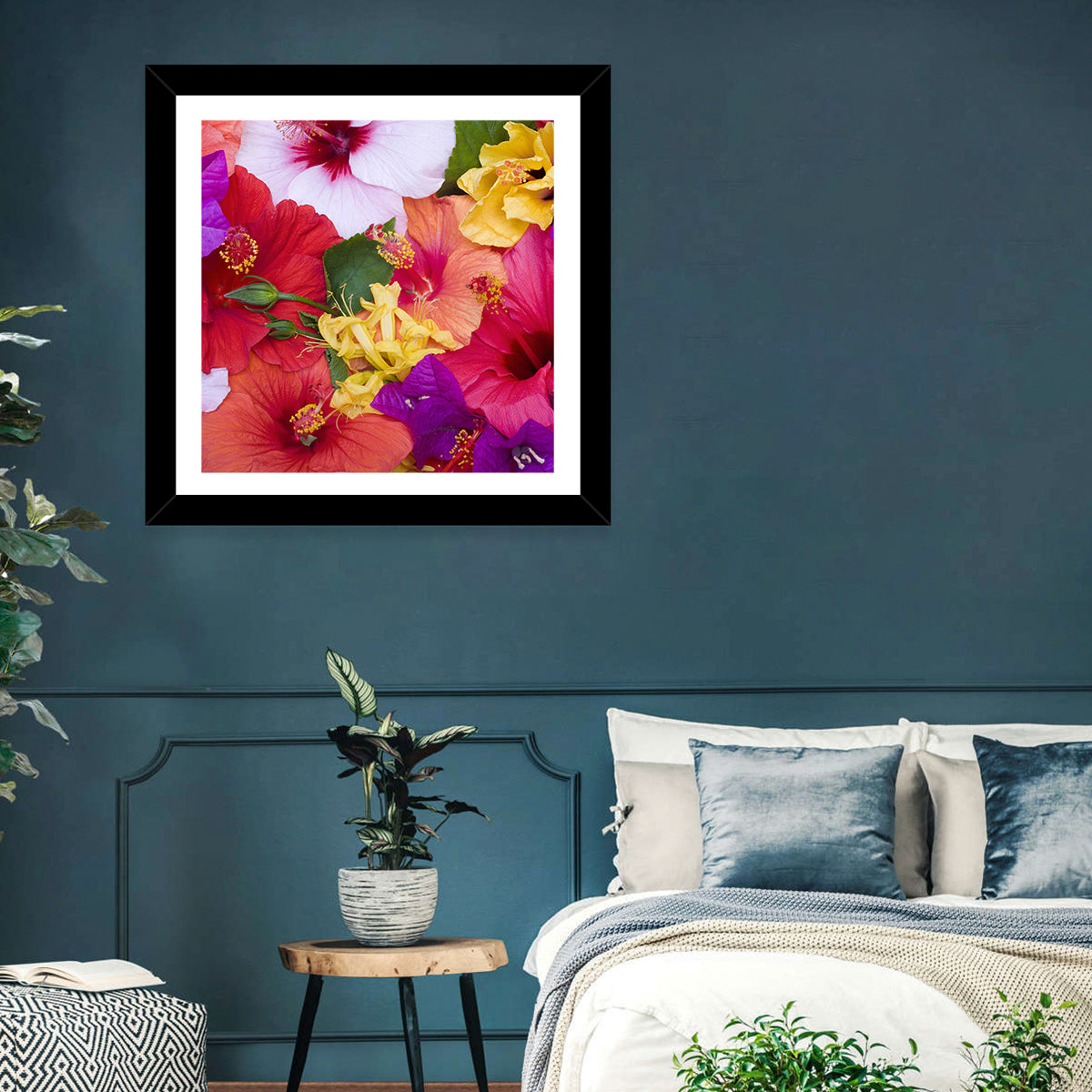 Bougainvillea And Hibiscus Flowers Wall Art