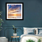 Sunlit Clouds Over Calm Sea Wall Art