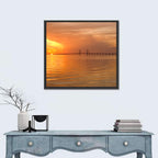 Øresund Bridge in Golden Light Wall Art