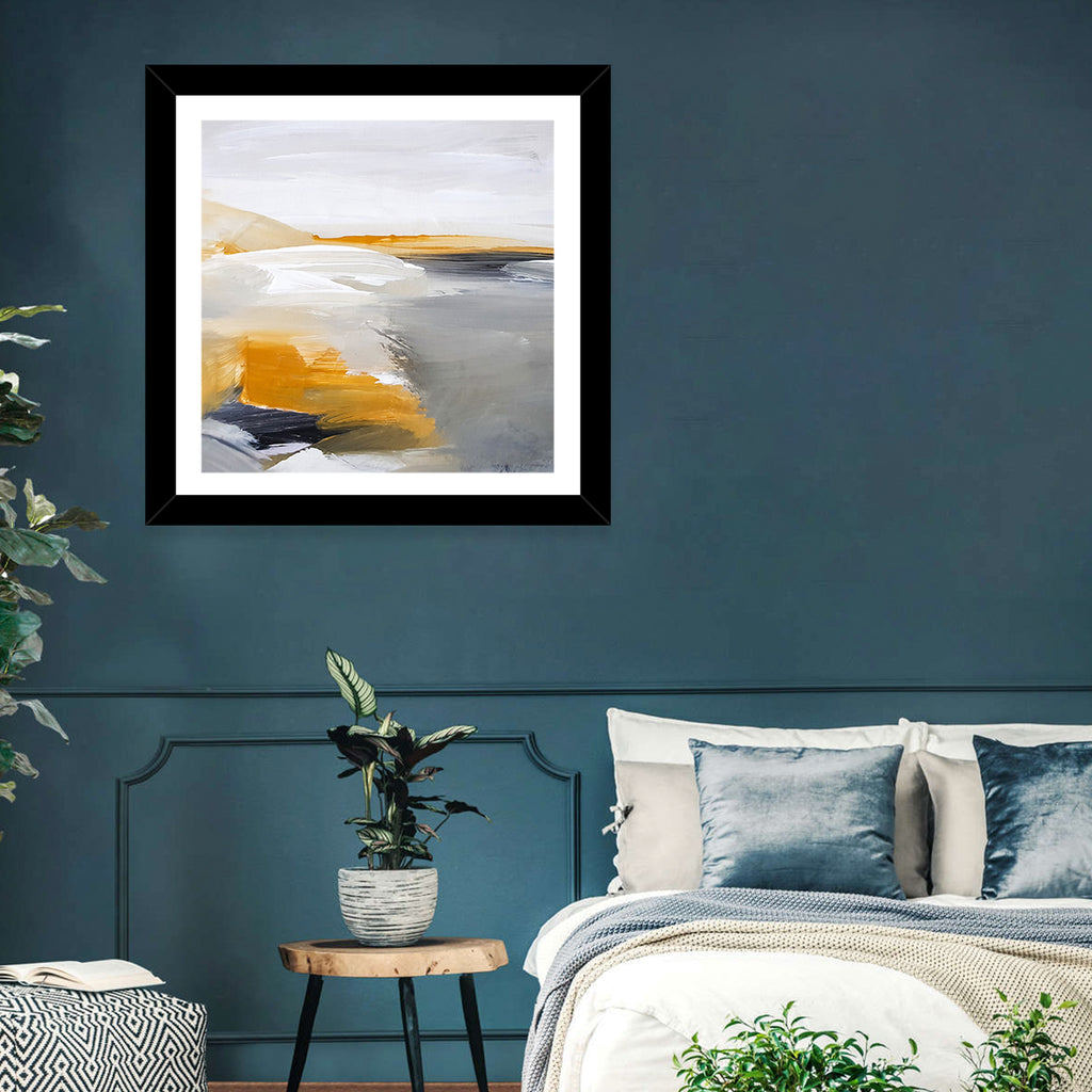 White Coastal Abstract Landscape Wall Art