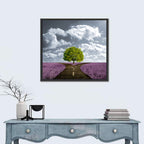 Lavender Field Crossroads with Lone Tree Wall Art