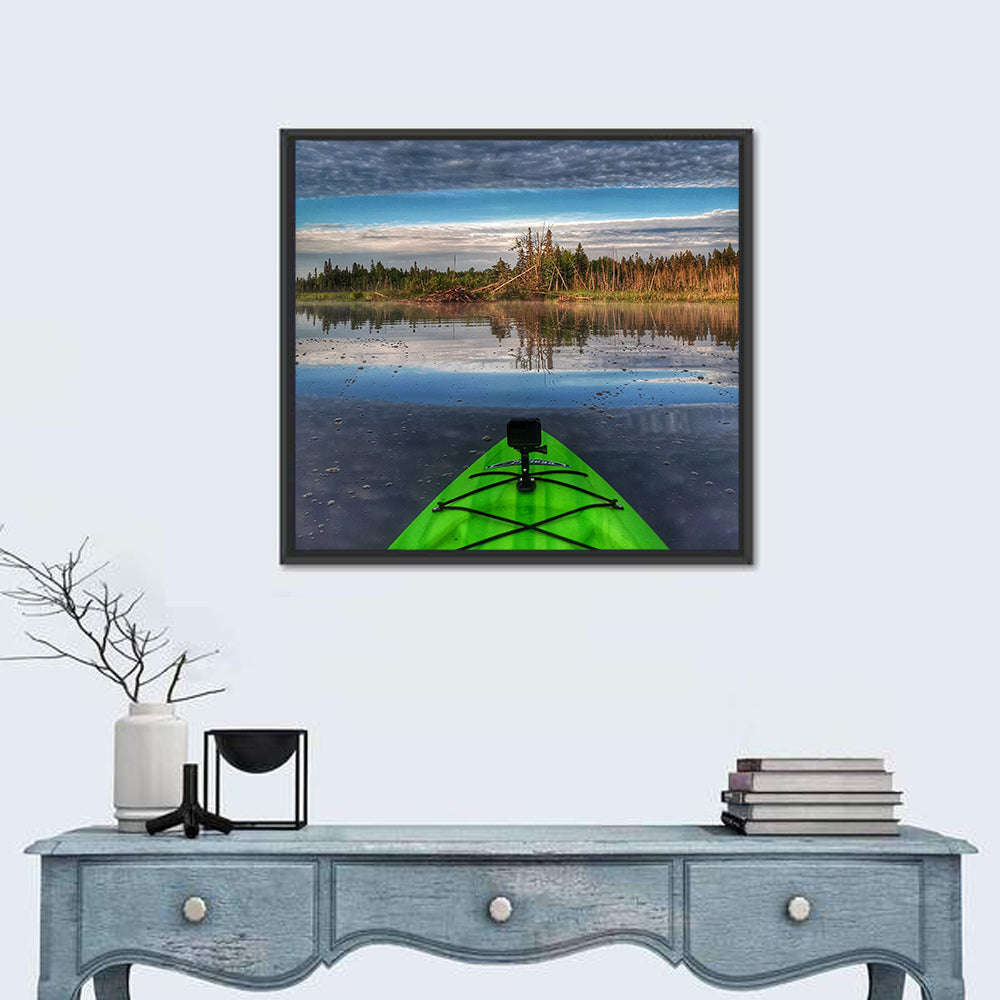 Crown Land Kayak View Ontario Wall Art in a room, square