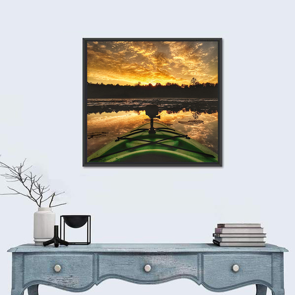 Beaver Dam Sunset, Canada Wall Art in a room, square