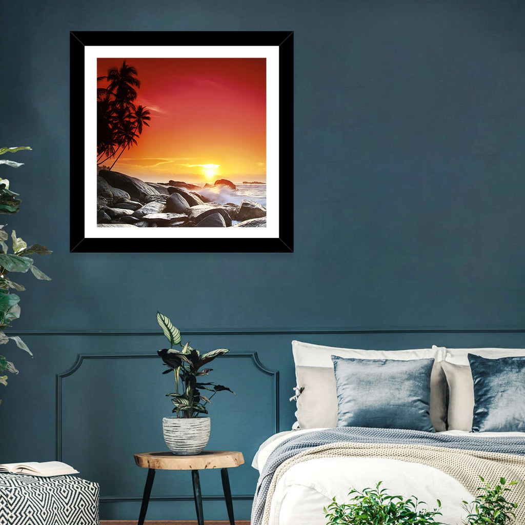 Tropical Island Sunset Wall Art