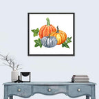Festive Pumpkin Trio Watercolor Wall Art