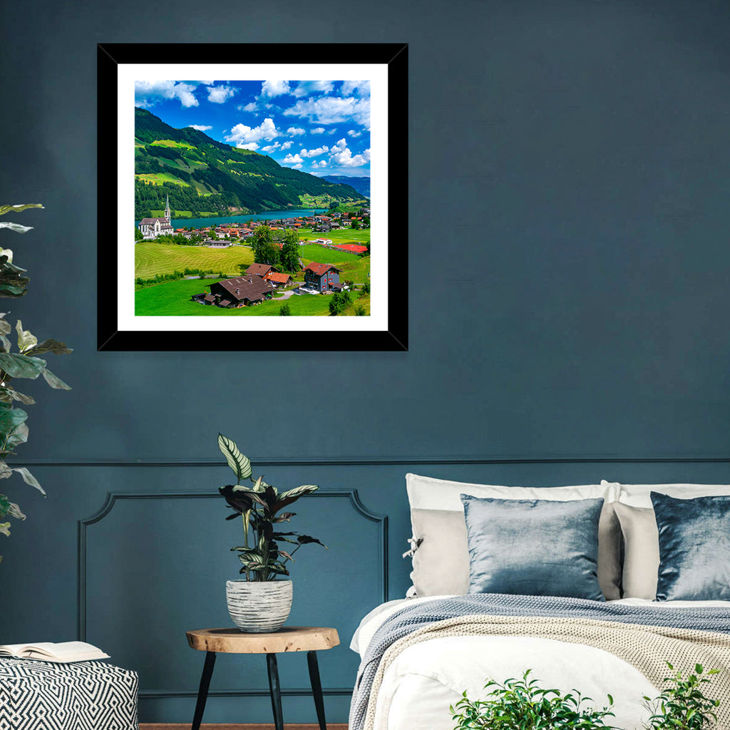 Lungern Village Panorama Wall Art