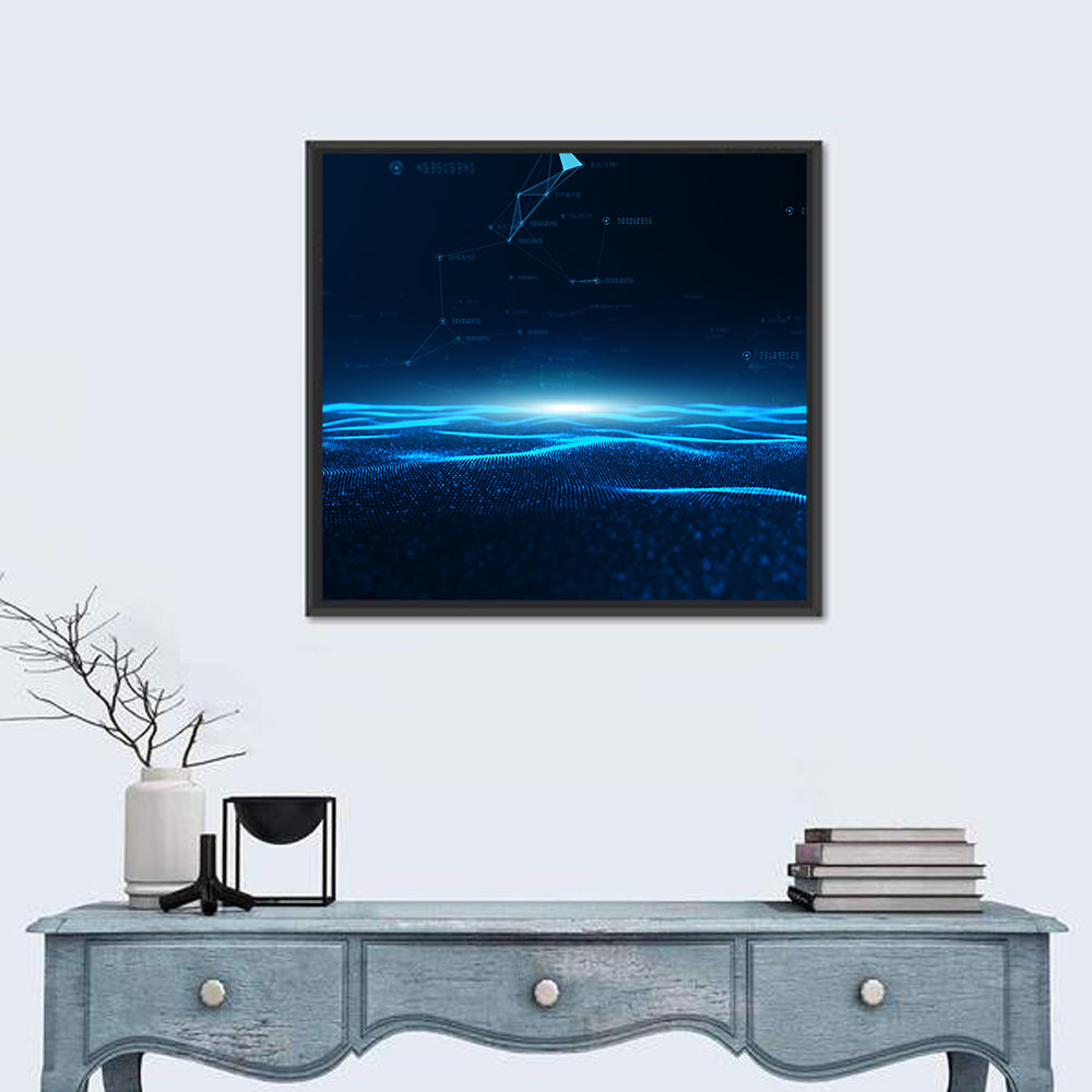 Digital Data Waves Wall Art