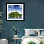 Tranquil Tropical Island Reflection Wall Art