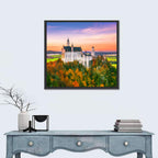 Neuschwanstein Castle at Autumn Sunset Wall Art
