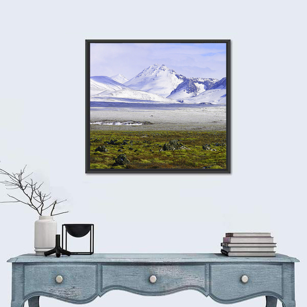 Icelandic Snow and Moss Landscape Wall Art