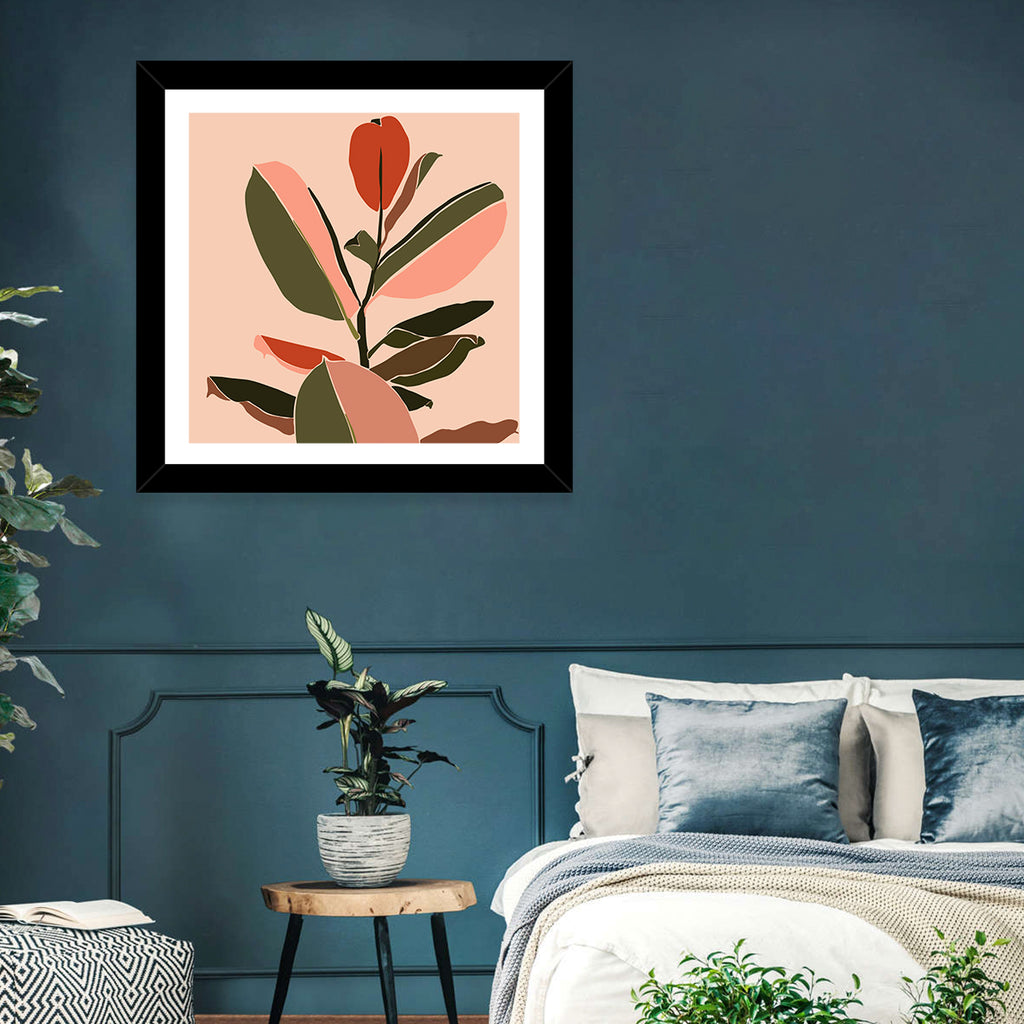 Ficus Leaves Silhouette Wall Art