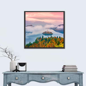 Foggy Bled Lake Wall Art