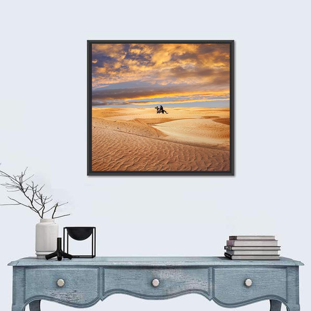 Sahara Camel Rider at Sunset Wall Art