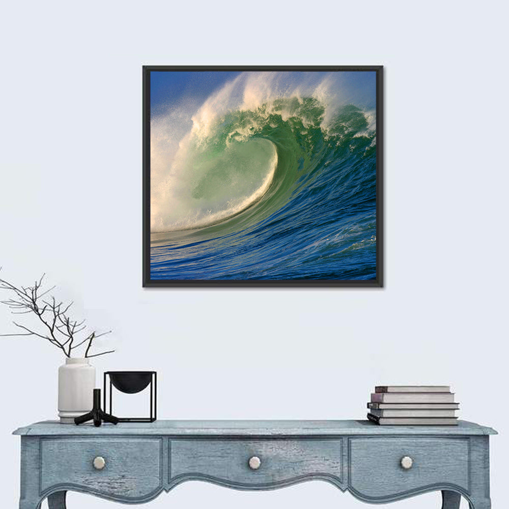 Waimea Shorebreak Wave Wall Art in a room, square
