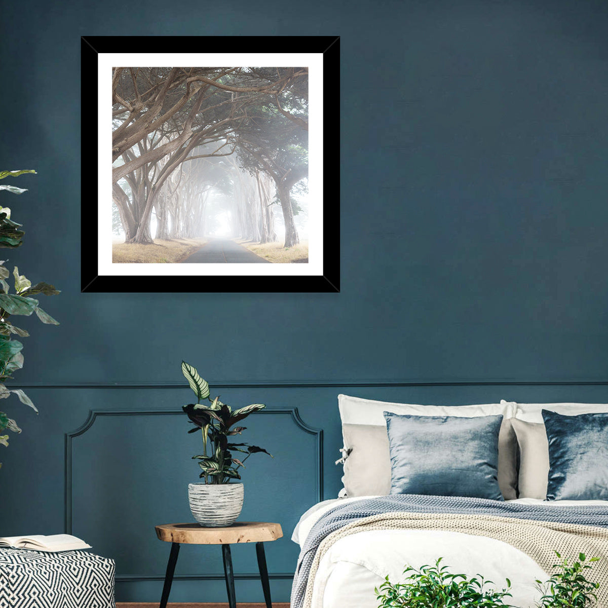 Misty Alley Trees Wall Art