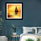 Golden Hour Sailboat Silhouette Wall Art