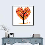 Autumn Heart Tree Illustration Wall Art