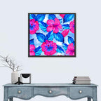 Tropical Hibiscus Pattern Wall Art