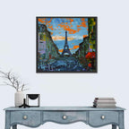 Paris Dusk Street, Eiffel Tower Wall Art