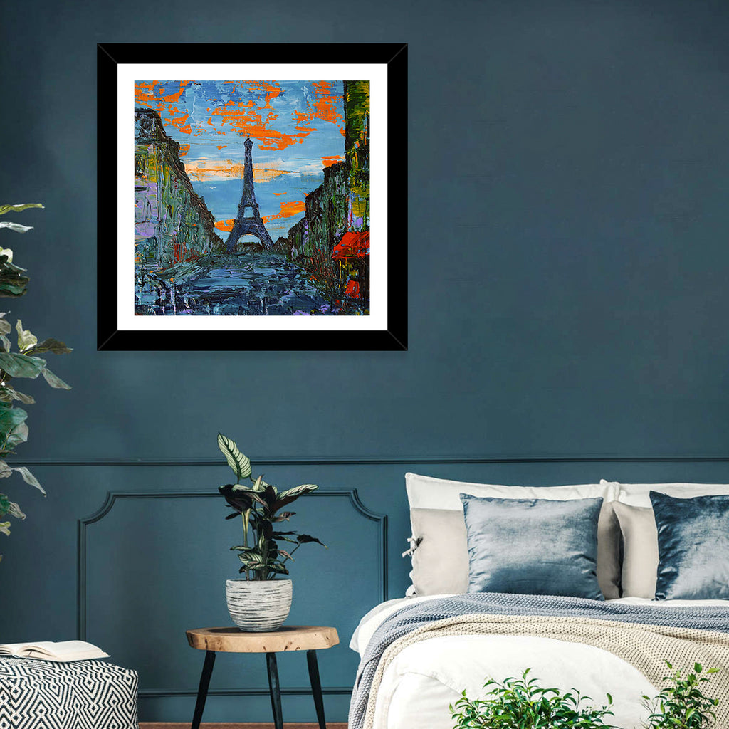 Paris Dusk Street, Eiffel Tower Wall Art