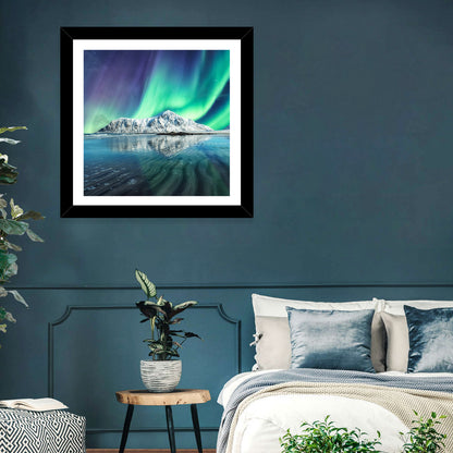 Aurora Borealis Skagsanden Beach Wall Art