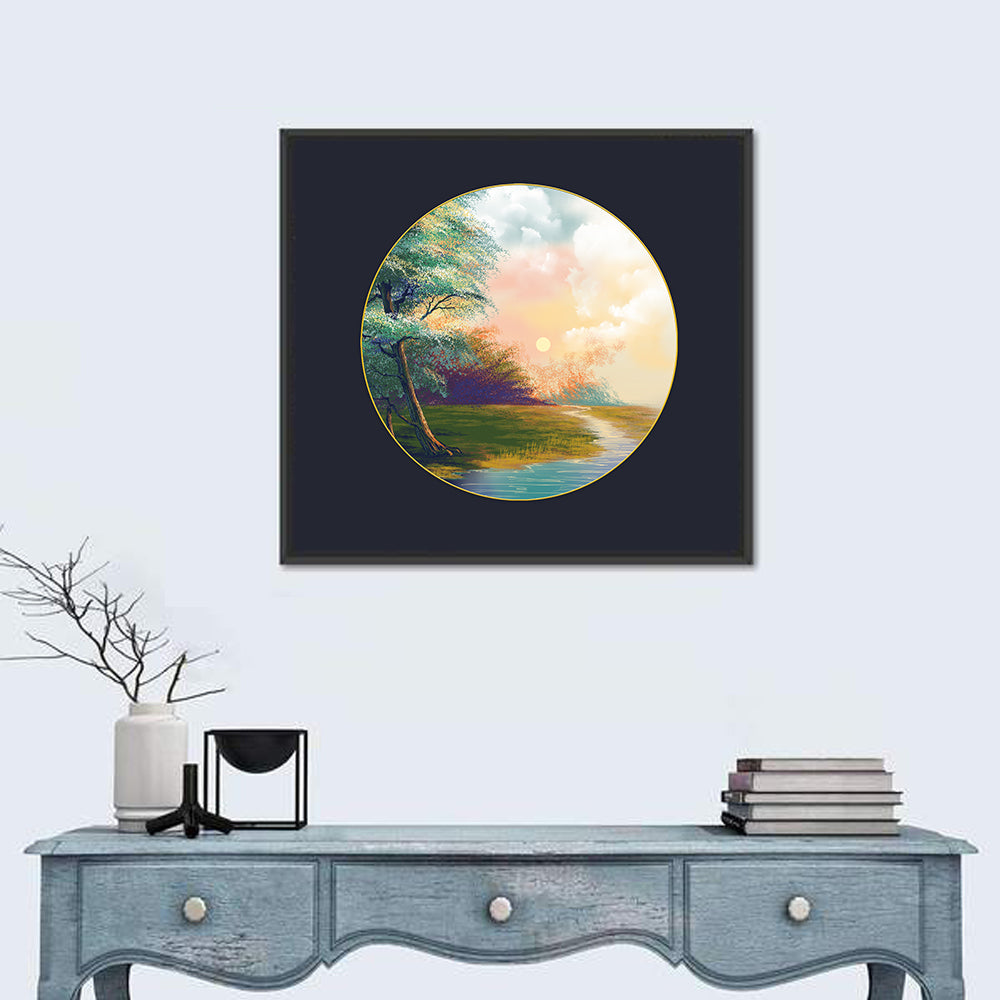 Spring Forest at Sunset Wall Art in a room, square