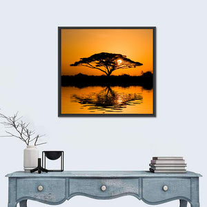 Acacia Tree at Sunrise Wall Art