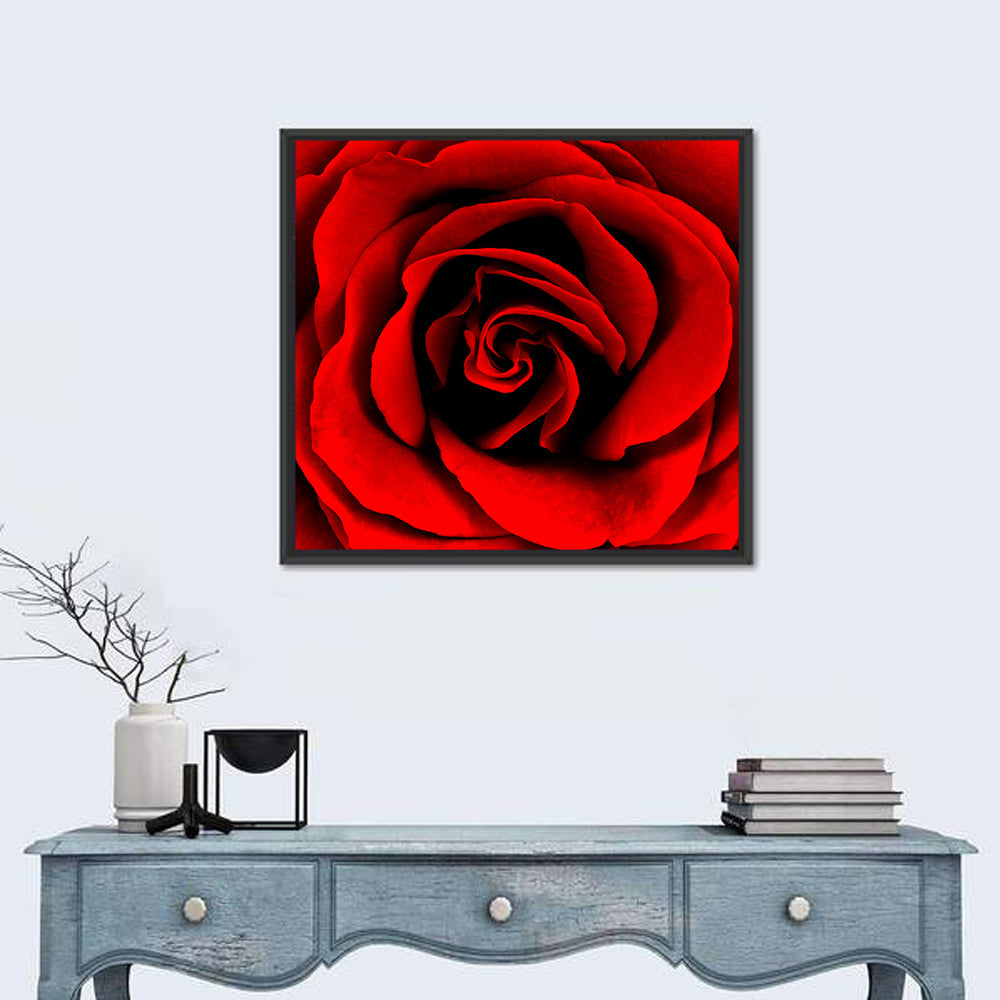 Velvety Red Rose Close-up Wall Art
