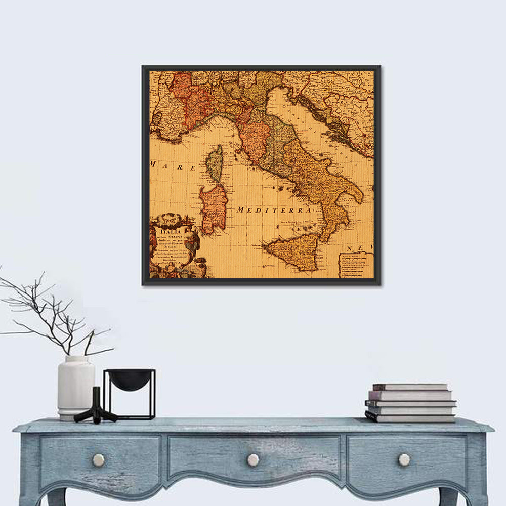 Antique Italian Map Wall Art