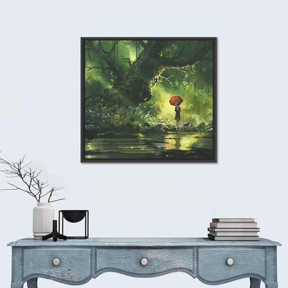 Child & Mysterious Forest Wall Art