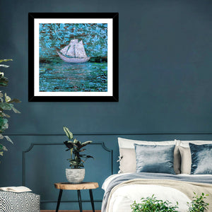 White Boat Wall Art