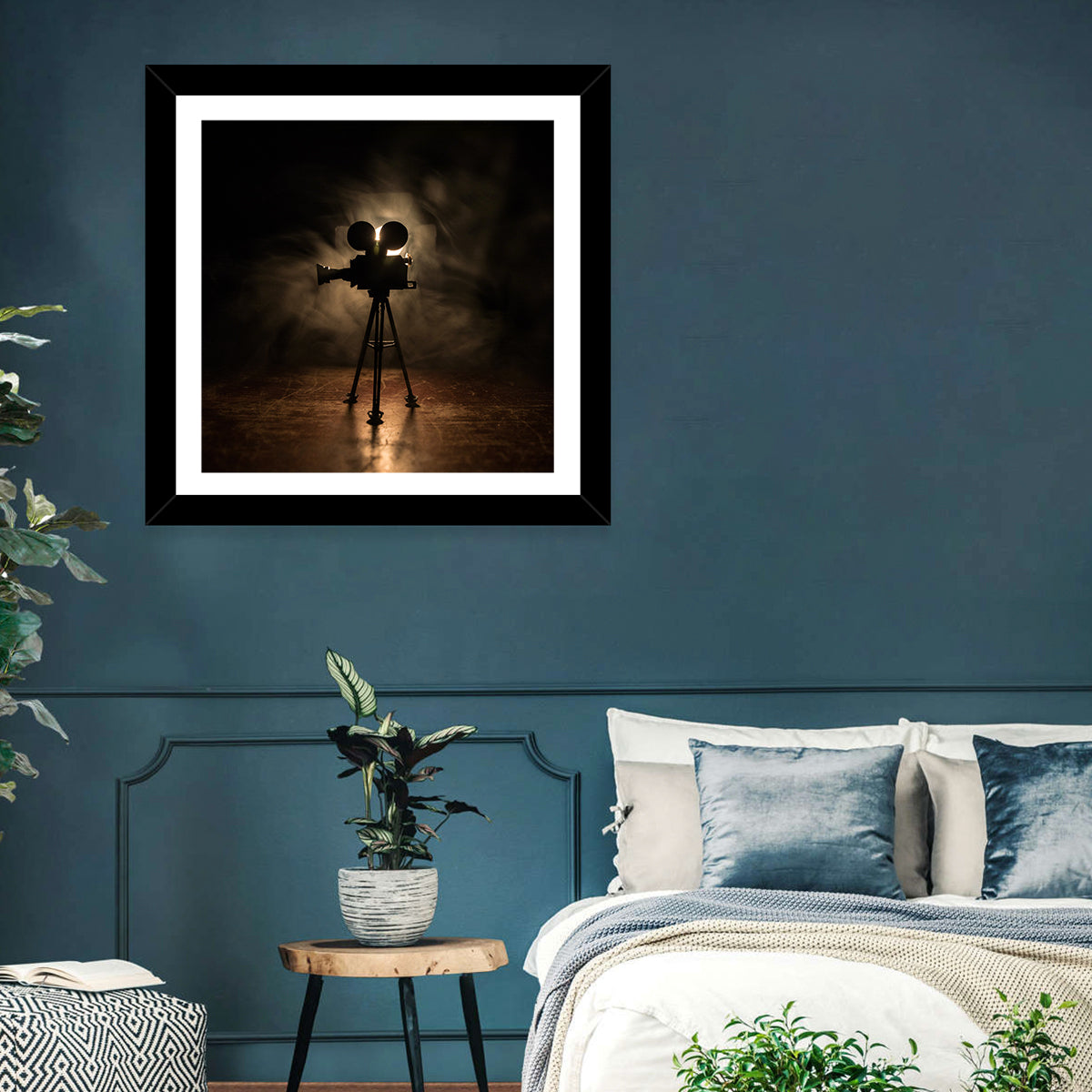 Backlit Vintage Movie Camera Wall Art