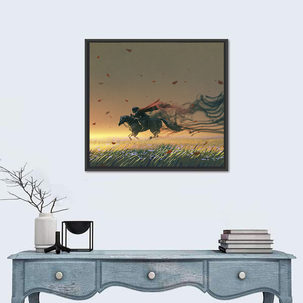 Unstoppable Knight with Red Cape Wall Art