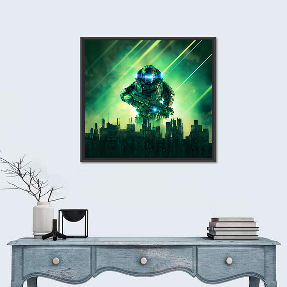 Towering Sci Fi Warrior Wall Art