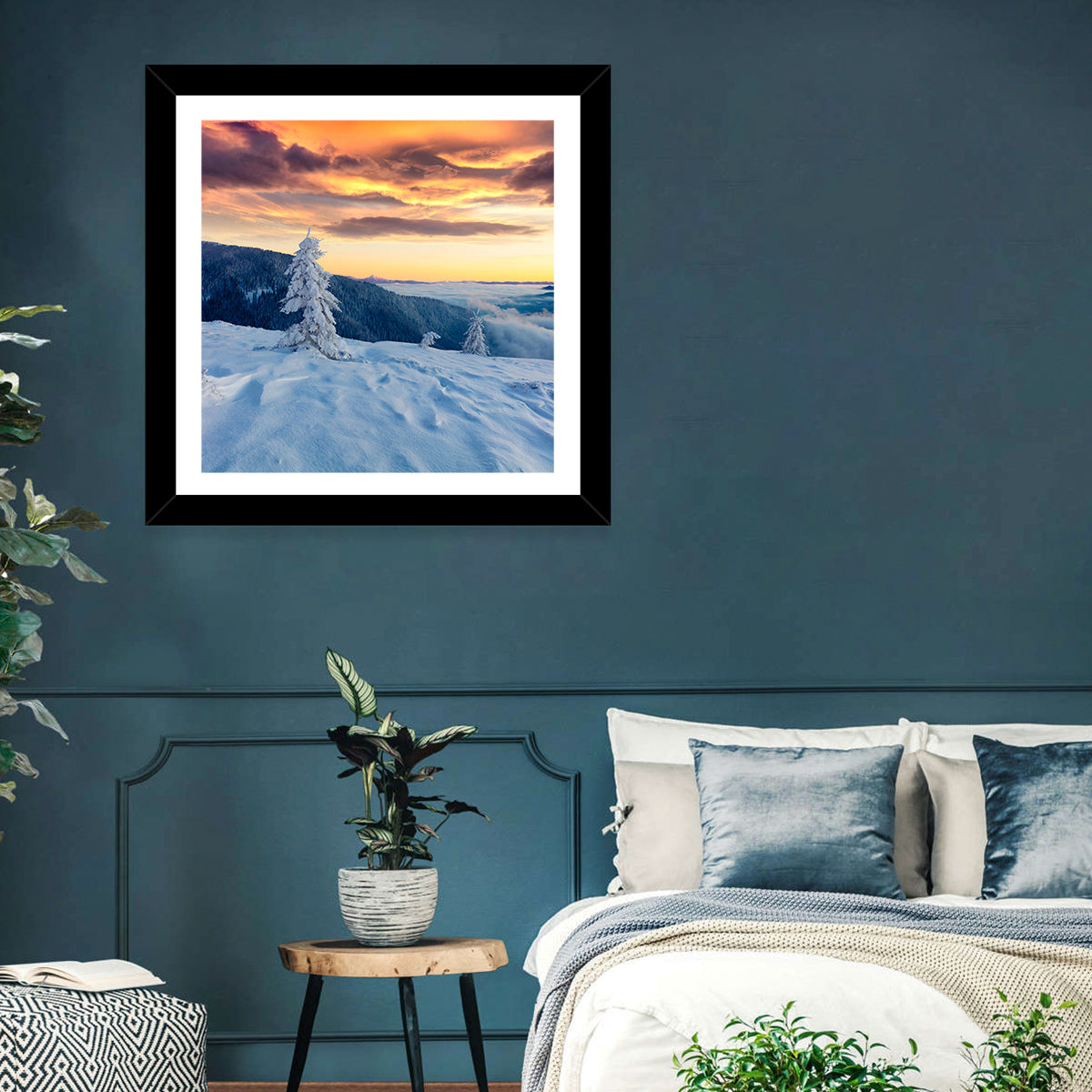 Carpathian Sunrise Wall Art in a room, square