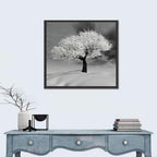 Monochrome Cherry Tree in Winter Wall Art