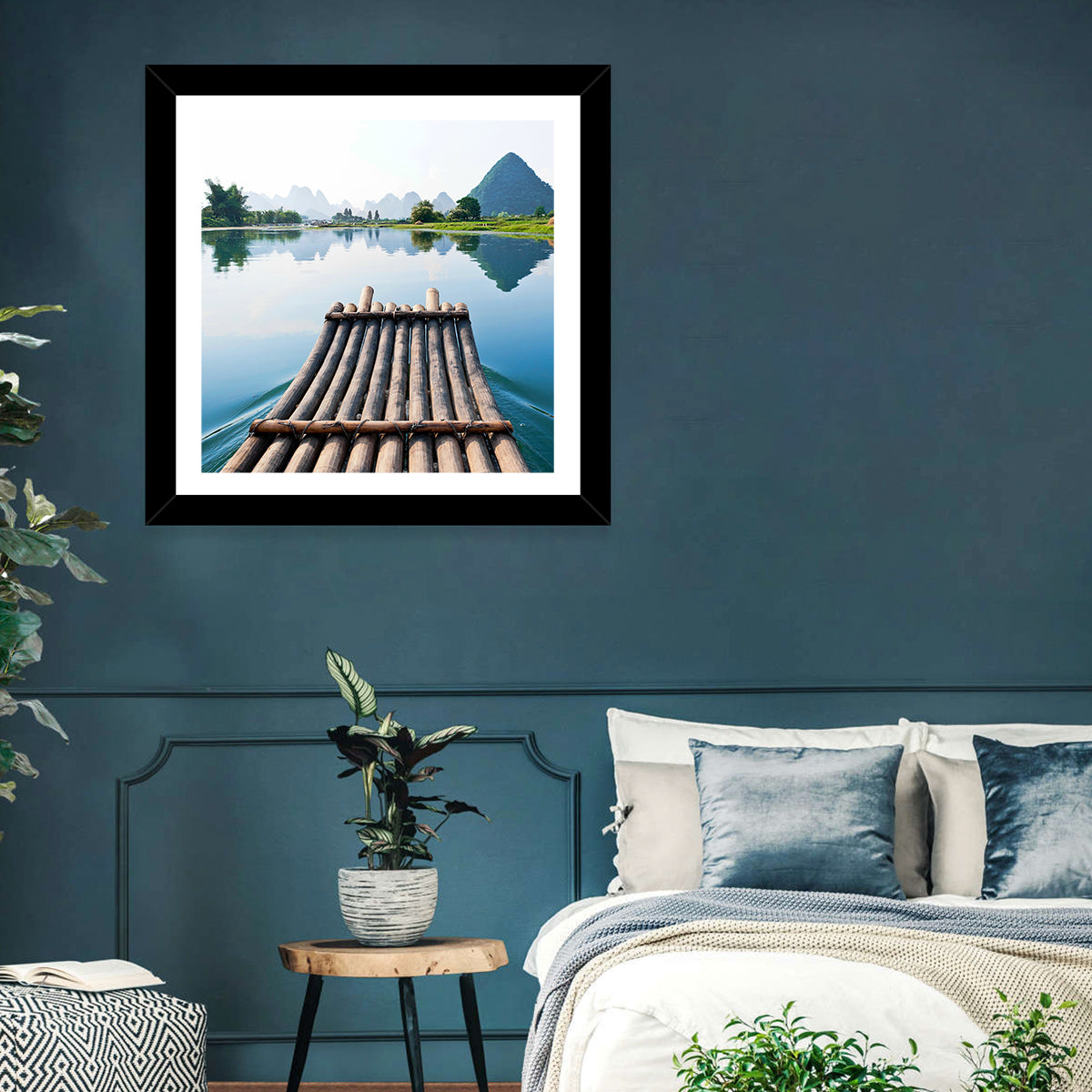 Li River Raft Wall Art