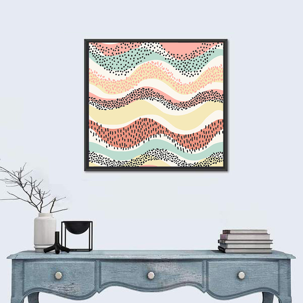 Wavy Color Block Pattern Wall Art